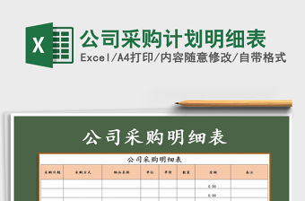 2021年公司采購計劃明細表