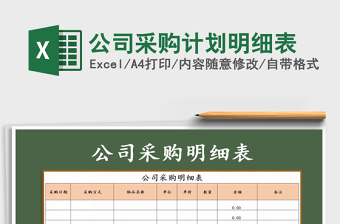 2021年公司采購計劃明細(xì)表