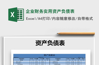 2021年企業(yè)財(cái)務(wù)實(shí)用資產(chǎn)負(fù)債表