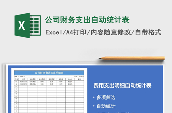 2021年公司財務(wù)支出自動統(tǒng)計表