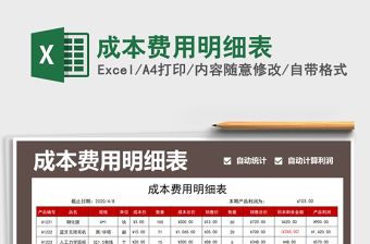 2021年成本費(fèi)用明細(xì)表