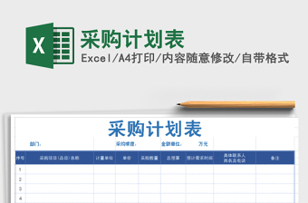2021年采購計劃表