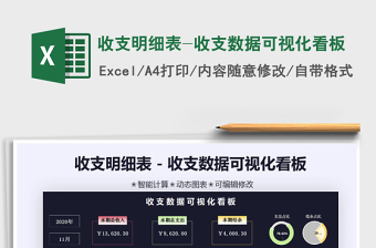 2021年收支明細表-收支數(shù)據(jù)可視化看板