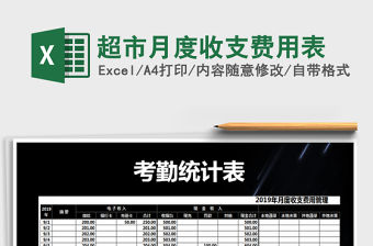 2021年超市月度收支費用表