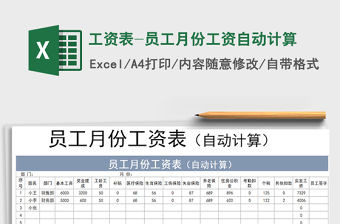 2021年工資表-員工月份工資自動計算