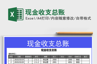 2021年現(xiàn)金收支總賬