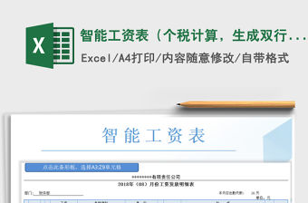 2021年智能工資表（個(gè)稅計(jì)算，生成雙行工資條）