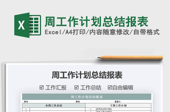 2021年周工作計劃總結(jié)報表