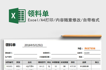 2021年領(lǐng)料單