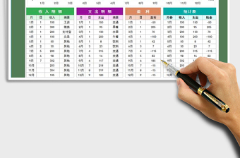 2021年收支日記賬