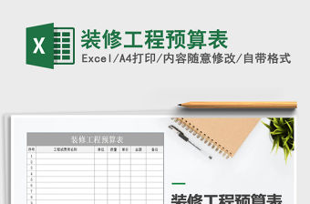 2021年裝修工程預算表