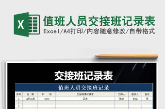 2021年值班人員交接班記錄表