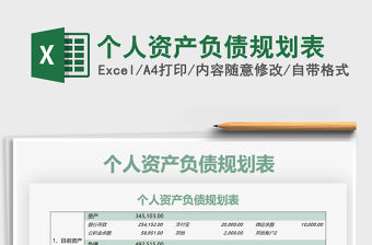 2021年個人資產負債規劃表