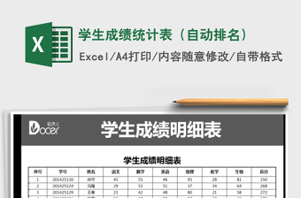 2021年學(xué)生成績統(tǒng)計表（自動排名）