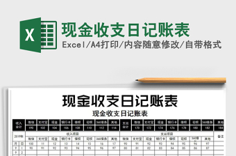 2021年現(xiàn)金收支日記賬表