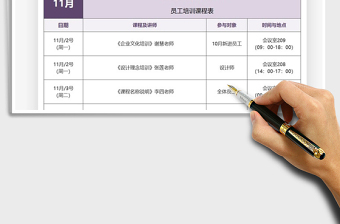 2021年員工培訓(xùn)課程計劃表免費(fèi)下載