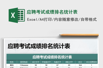 2021年應(yīng)聘考試成績排名統(tǒng)計(jì)表免費(fèi)下載