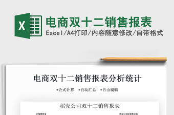 2021年電商雙十二銷售報表