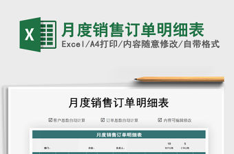 2021年月度銷售訂單明細表