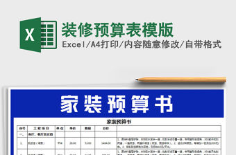 2021年裝修預(yù)算表模版