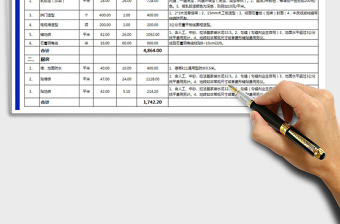 2021年装修预算表模版