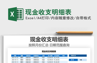 2021年現(xiàn)金收支明細表