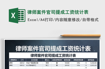 2021年律師案件官司提成工資統(tǒng)計表免費下載