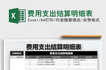 2021年費用支出結(jié)算明細(xì)表
