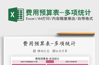 2021年費用預算表-多項統(tǒng)計
