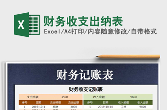 2021年財(cái)務(wù)收支出納表