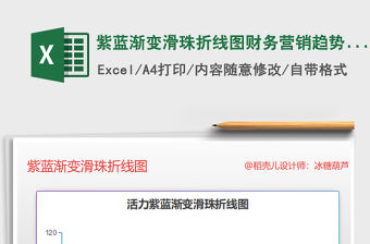 2021年紫藍(lán)漸變滑珠折線圖財(cái)務(wù)營(yíng)銷趨勢(shì)分析圖表