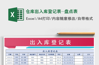 2021年倉(cāng)庫(kù)出入庫(kù)登記表-盤(pán)點(diǎn)表