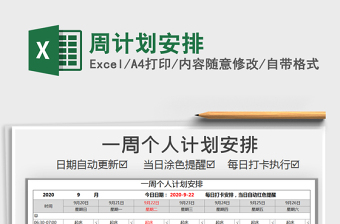 2021年周計(jì)劃安排