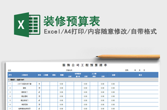 2021年装修预算表