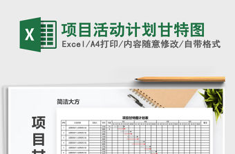 2021年項目活動計劃甘特圖