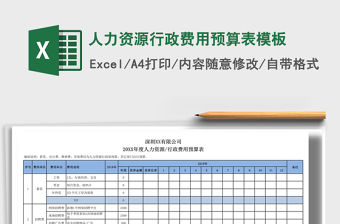 2021年人力資源行政費用預算表模板