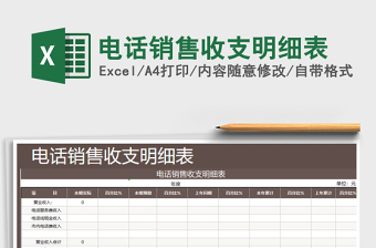 2021年電話銷售收支明細(xì)表