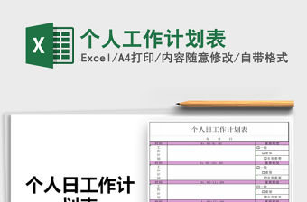 2021年個人工作計劃表