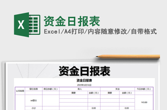 2021年資金日?qǐng)?bào)表