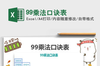 2021年99乘法口訣表