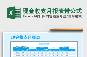 2021年現(xiàn)金收支月報(bào)表帶公式