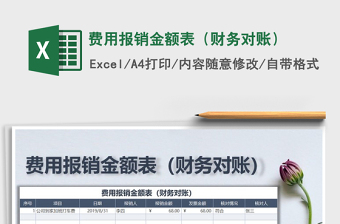 2021年費用報銷金額表（財務(wù)對賬）