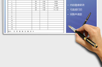 2021年商品訂貨清單-采購申請表