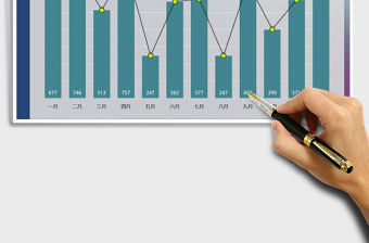 2021年折線柱形圖數據圖表
