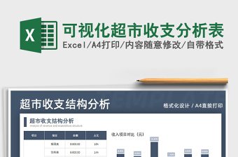 2021年可視化超市收支分析表