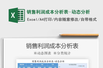 2021年銷售利潤成本分析表-動態分析