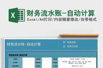2021年財務(wù)流水賬-自動計算
