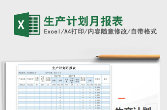 2021年生產(chǎn)計劃月報表