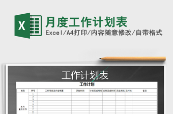 2021年月度工作計劃表