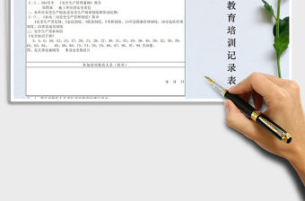 2021年三級安全教育培訓記錄表